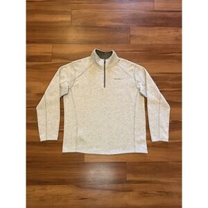 Eddie Bauer 1/4 Quarter Zip Fleece Sweater Outdoors Gray Preppy Men's Size XL